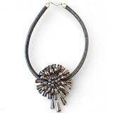 Chunky Silver Crystal Pendant Collar