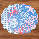 VIDA Sealife & Rattan Reversible Placemat SET/4