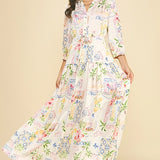 Print Button Down Maxi Dress