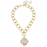 Gold & Silver Italian Coin Chain Necklace