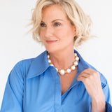 Cotton Pearl Link Necklace