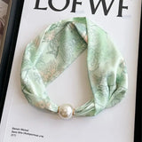 Pearl Silk Scarf Necklace