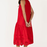 Cotton Eyelet Midi Dress