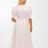 Solid Poplin VNeck Dress