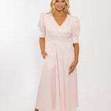 Solid Poplin VNeck Dress