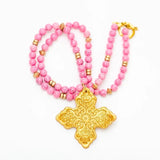 Bright Pink Jade W/ Lydia Cross