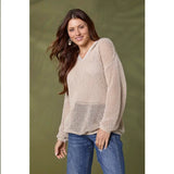 Celandine Open Weave Hooded Sweater