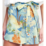 Island Print Woven Skort