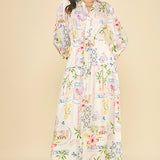 Print Button Down Maxi Dress