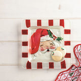 Santa Square Glass Platter