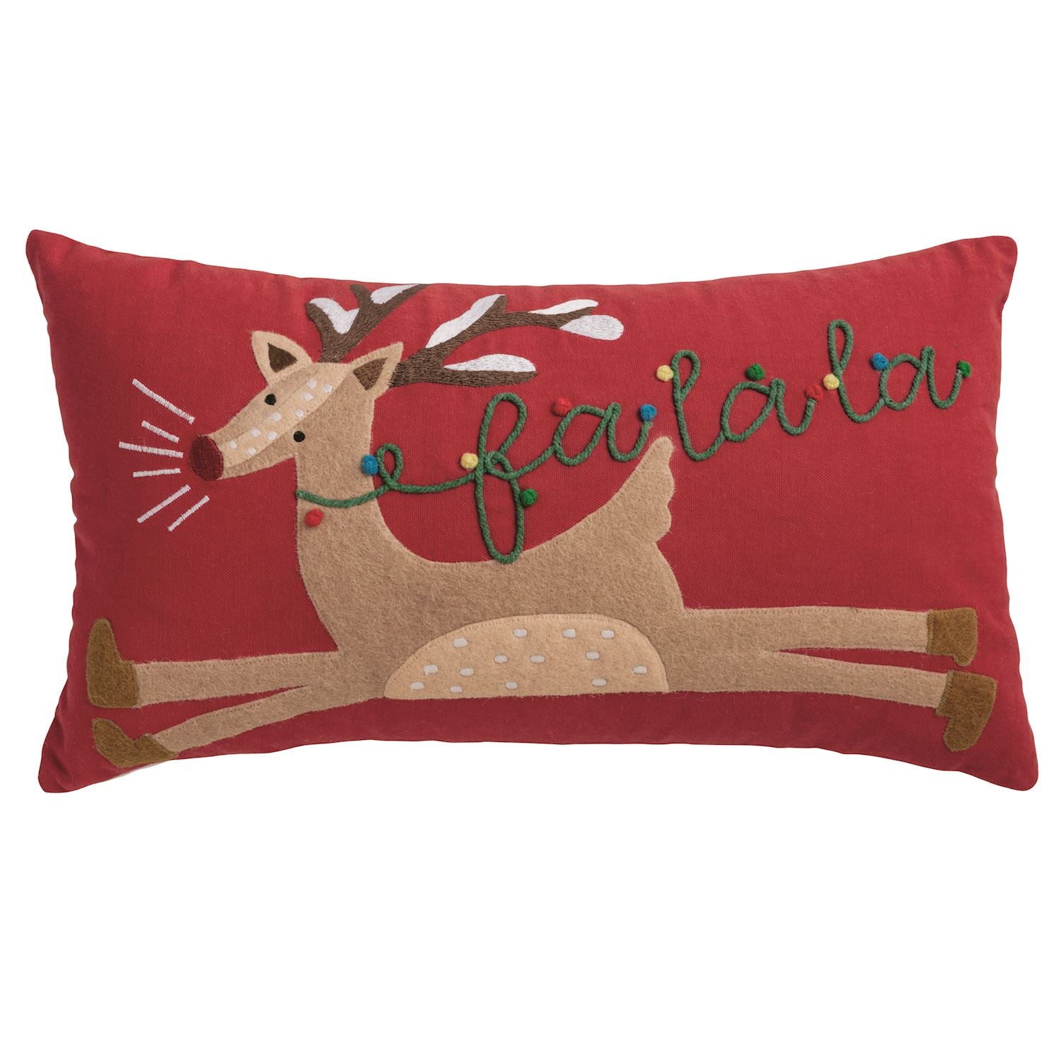 Reindeer Christmas Felt Pillow