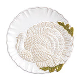 White Textured Turkey Salad Plate