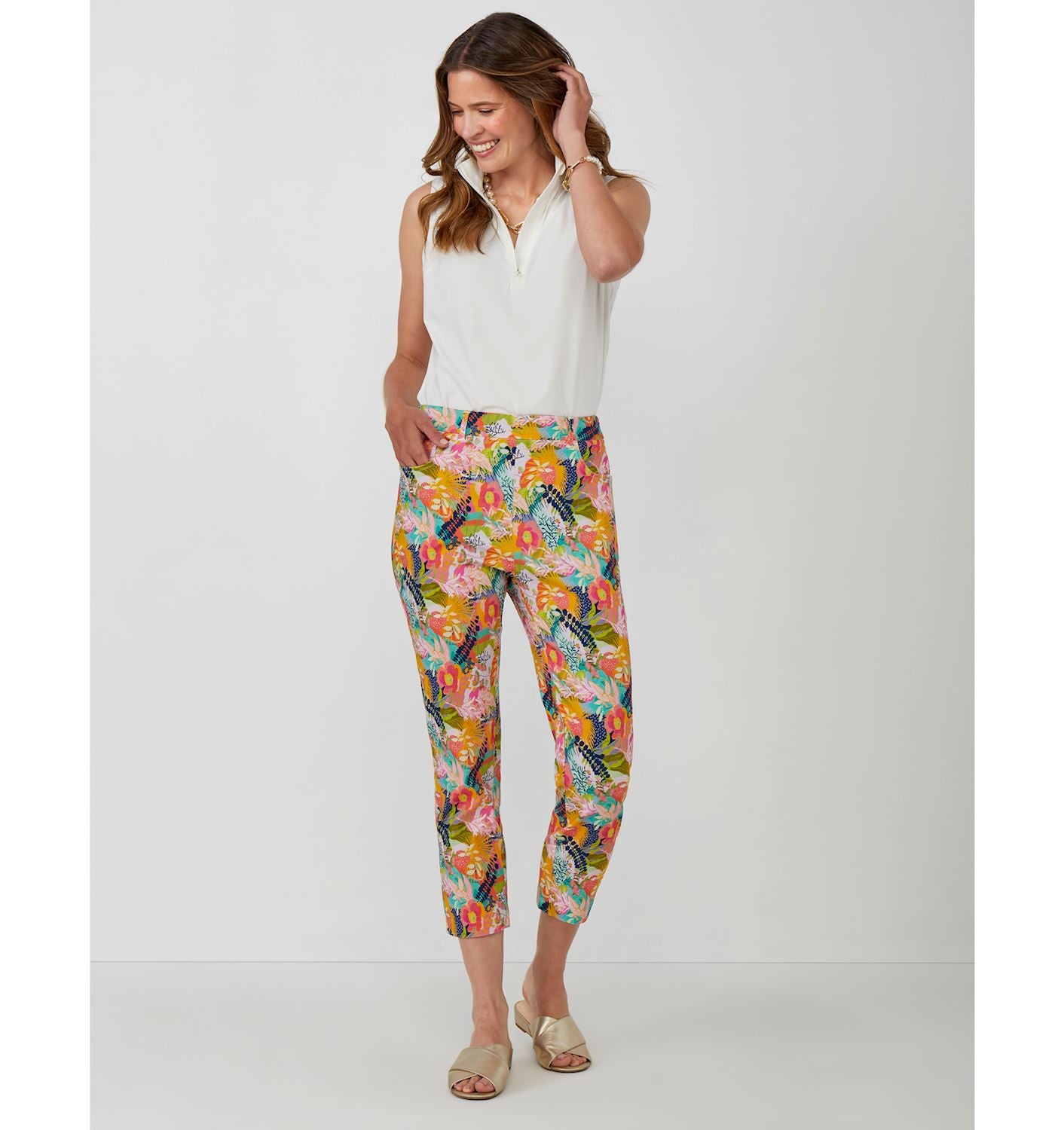 Garden Print Capri Pant