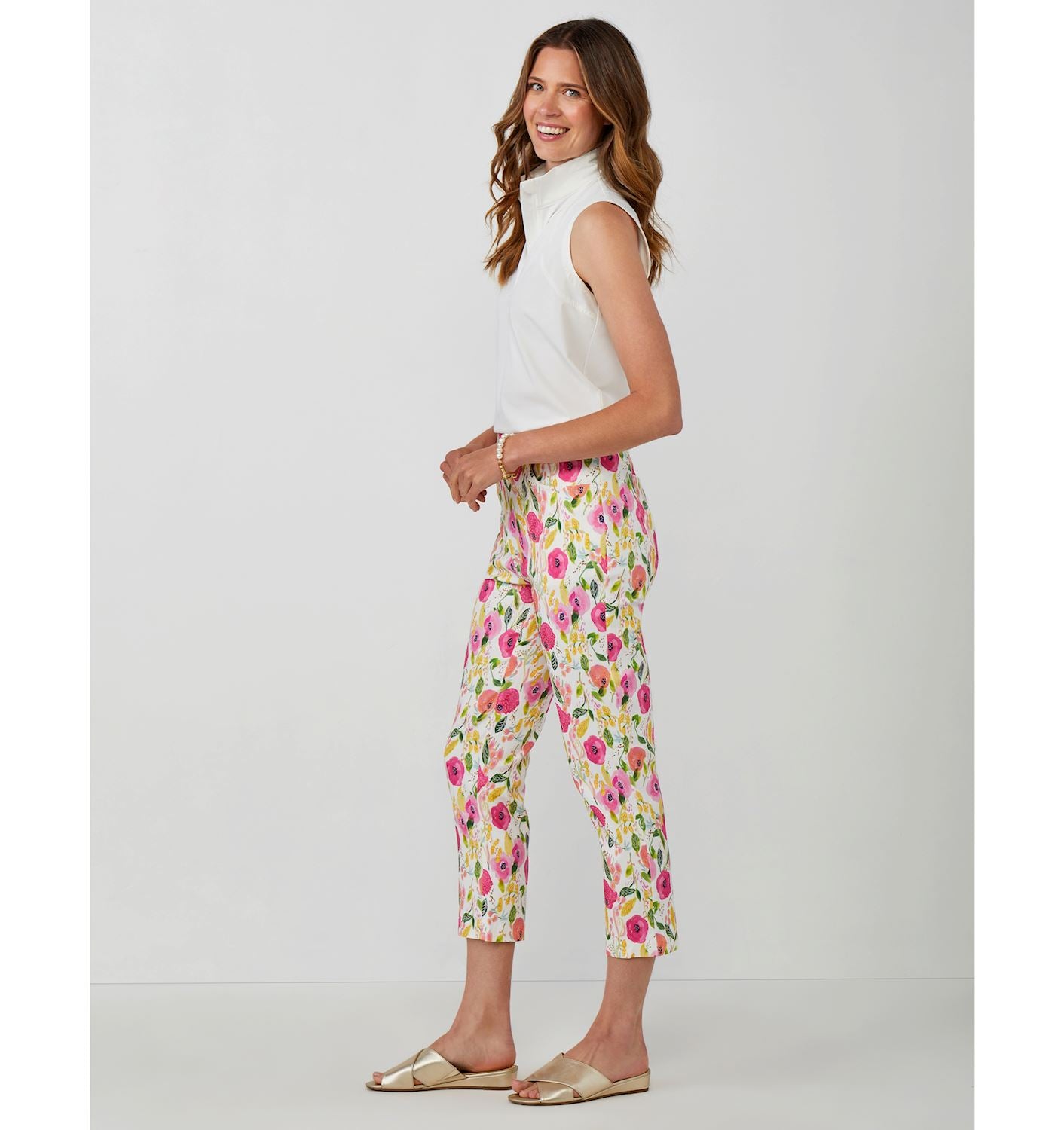 Garden Print Capri Pant