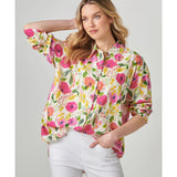 Relaxed Linen Blend Print Shirt