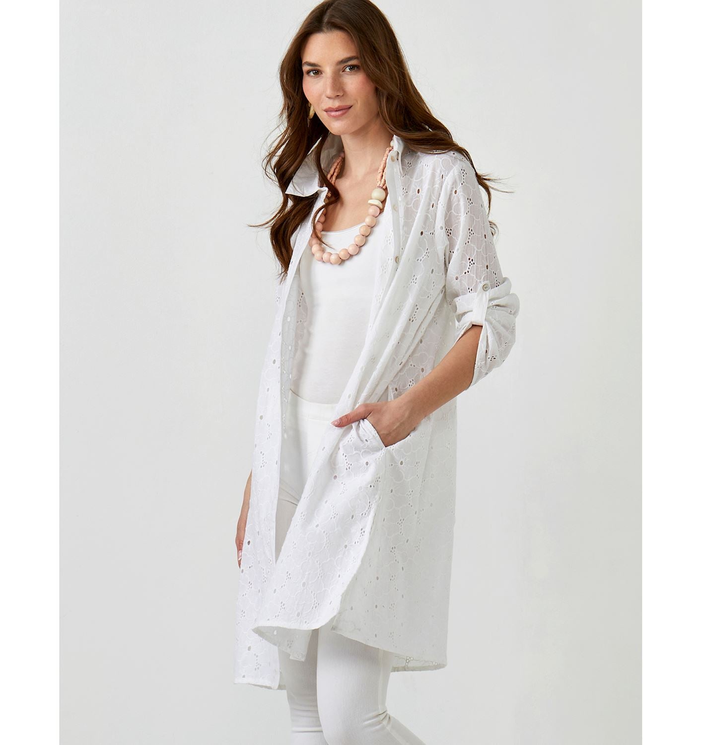 Eyelet Summer Shirt Dress