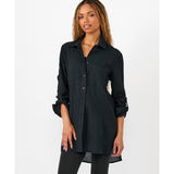 Crinkled Button Front Shirt