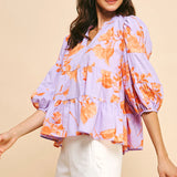 Lavender Tiered Blouse