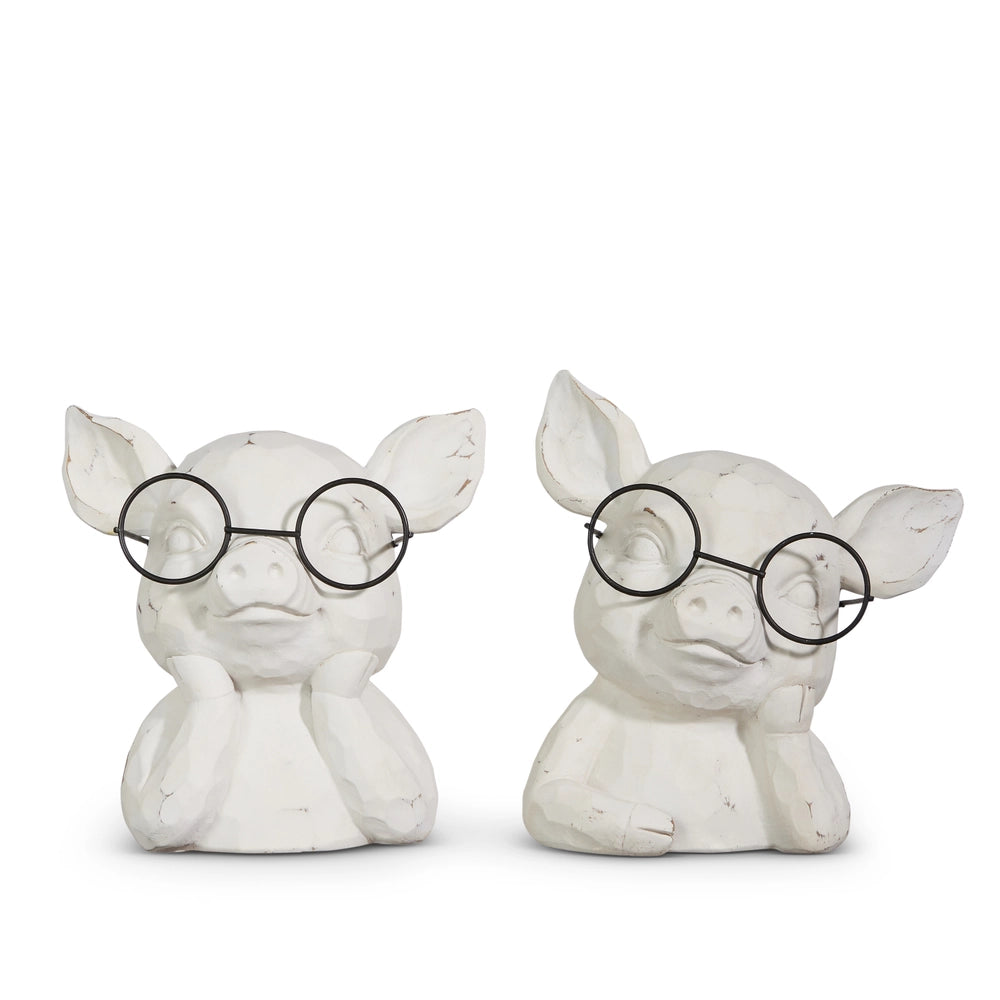 7" Pig In Glasses Bust
