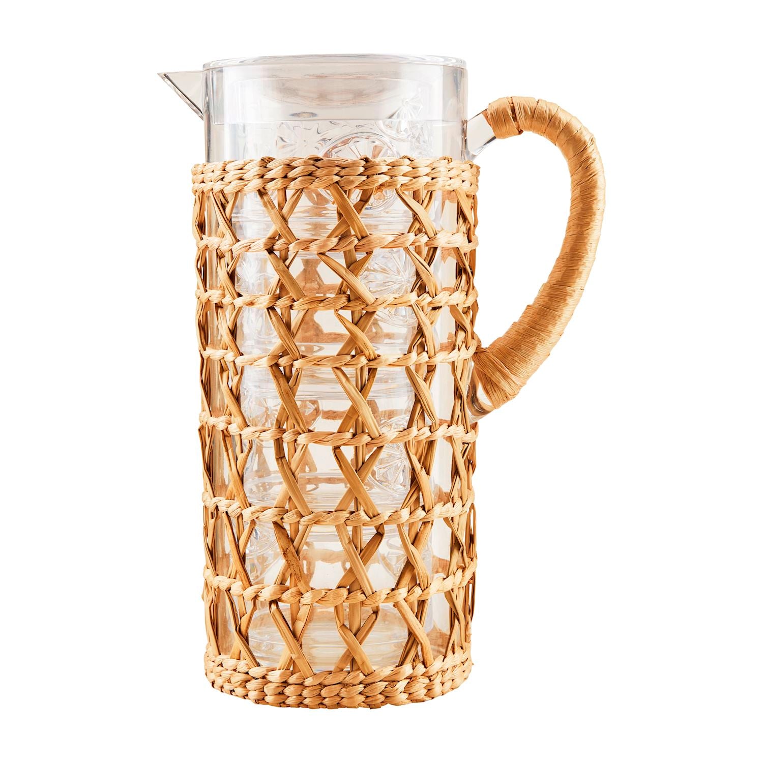 Acrylic Woven Pitcher w/ 4 Glasses