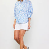 Printed Long Sleeve Button Blouse