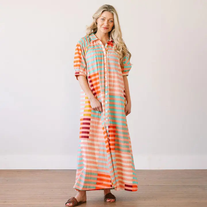Apricot Stripe Oasis Dress