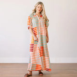 Apricot Stripe Oasis Dress