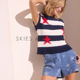 Star Striped Sleeveless Top