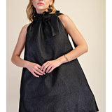 Mira Metallic Halter Dress