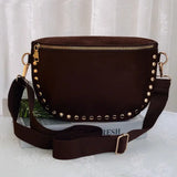 Carina Suede Studded Crossbody Bag