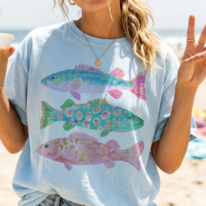 Coastal Preppy Fish Tee