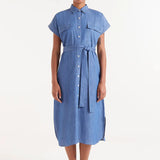 Denim Midi Shirt Dress