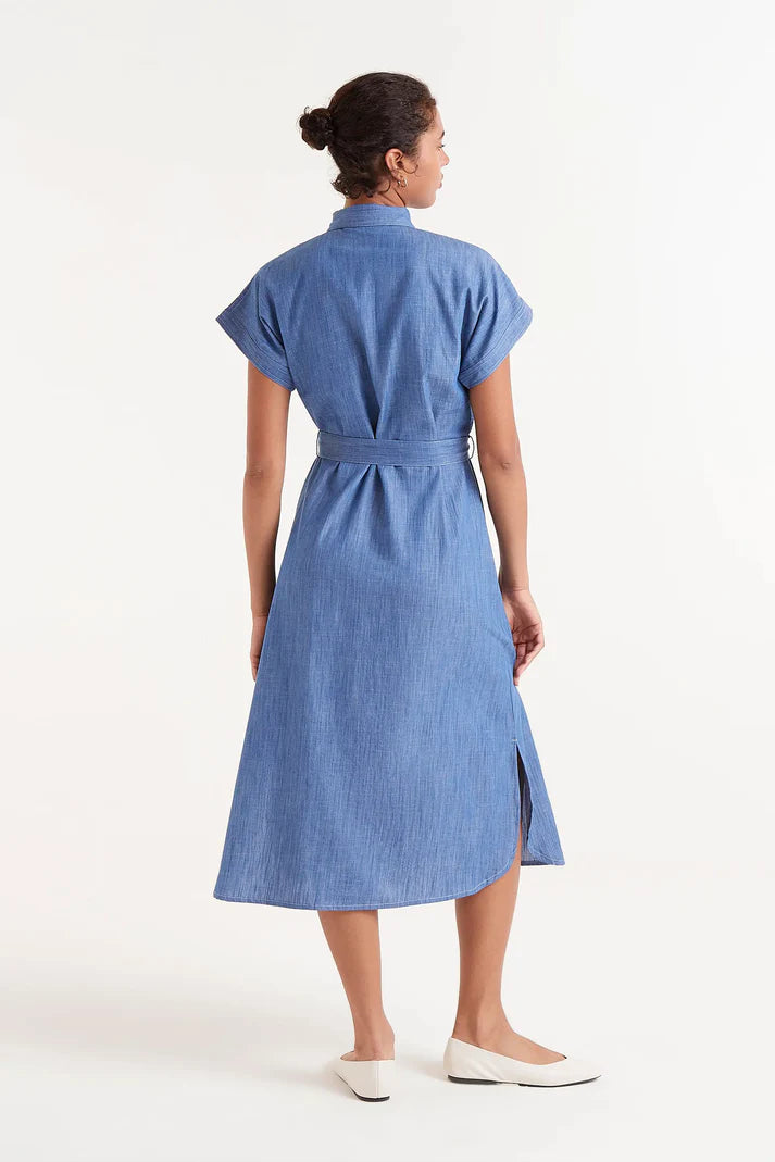 Denim Midi Shirt Dress