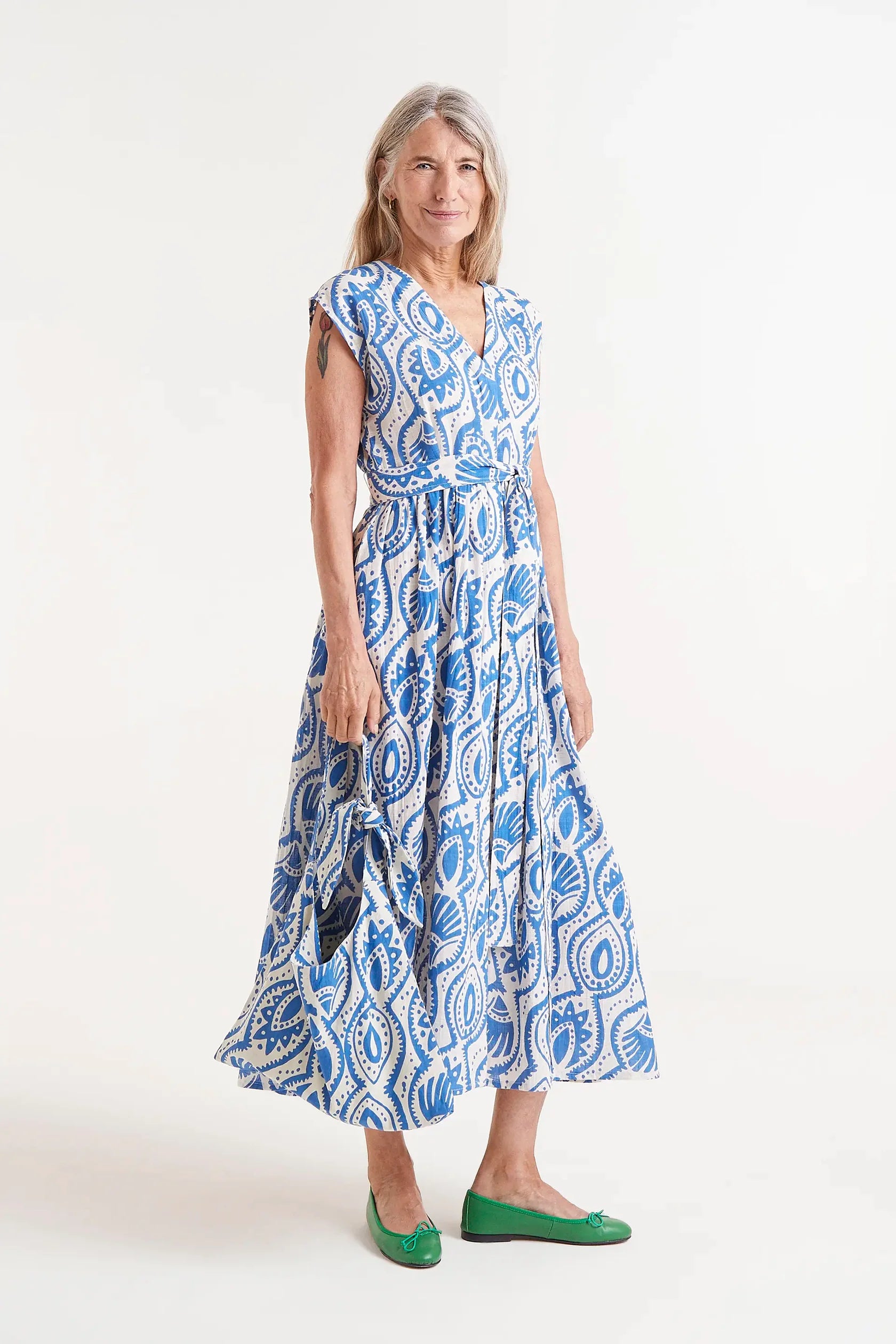 Aquaria Printed Midi Dres