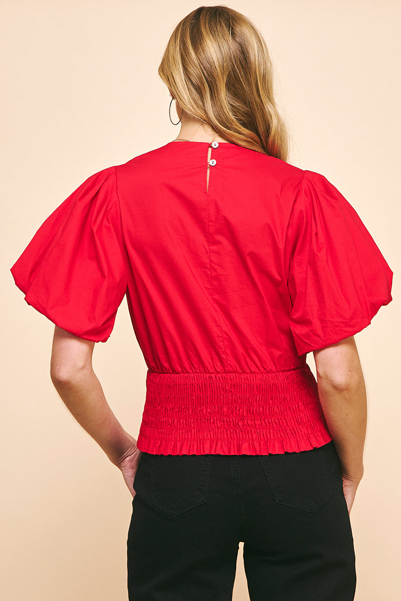 Puff Sleeve Woven Blouse