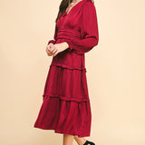 Amelia Satin Tiered Dress