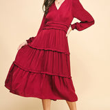 Amelia Satin Tiered Dress