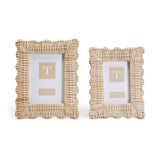 Wicker Weave Scalloped Photo Frame