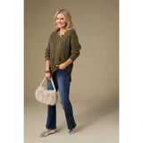 Heavenly-Luxe V Neck Cable Sweater