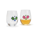 Pickleball Stemless Wineglass -TWO