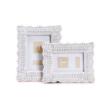 White Wicker Weave Photo Frame