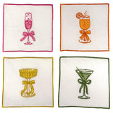 Cheers Embroidered Cocktail Napkins