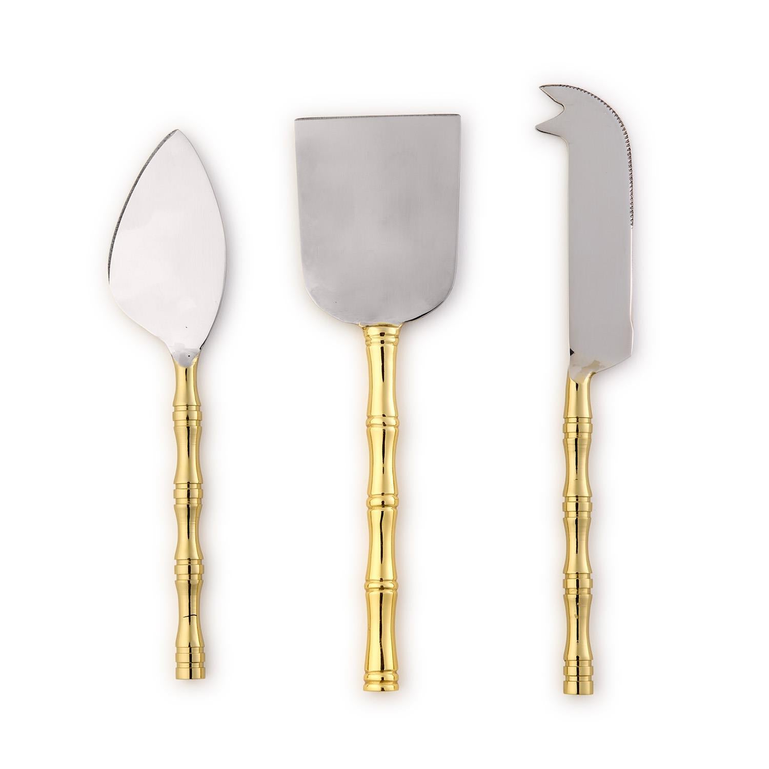 Gold Bamboo Cheese Knives