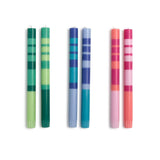 Stripe & Glow Set/2 Taper Candles