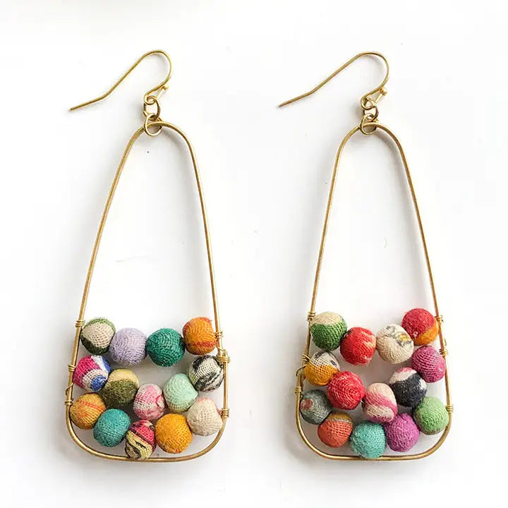 Embedded Kantha Earrings