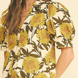 Golden Sunflower Midi Dress