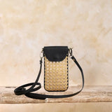 Rattan Cane Cellphone Crossbody
