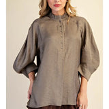 Monica Ruffle Neck Blouse