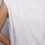Shoulder Pad Bubble Hem Muscle Tee