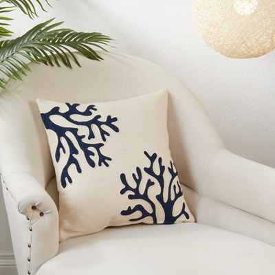 18" Square Coral Pillow